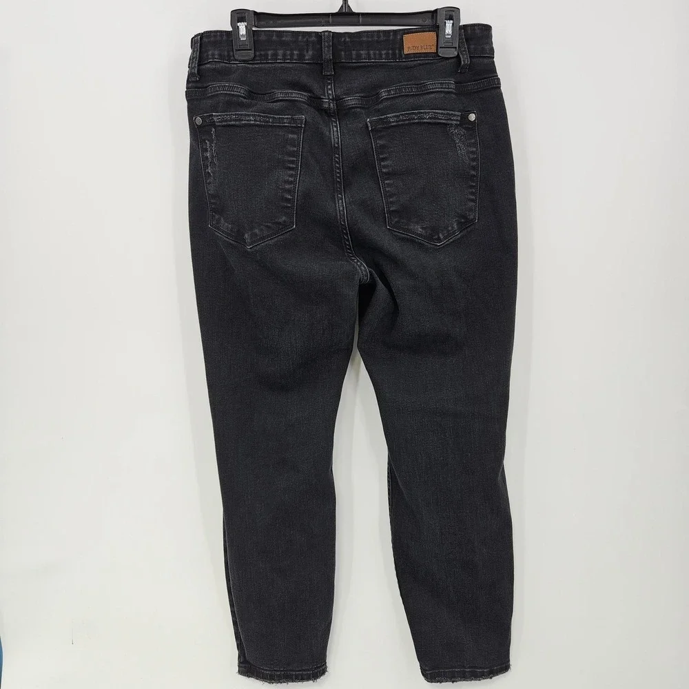 Judy Blue Jeans Womens‎ 16W Black Boyfriend Fit Distressed Plus Normcore Preppy